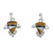 Southwest Multicolor Inlay Sterling Silver Post Dangle Earrings RX56565